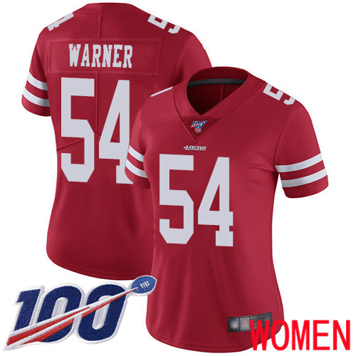 San Francisco 49ers Limited Red Women #54 Fred Warner Home Jersey NFL #54 100th Season Vapor